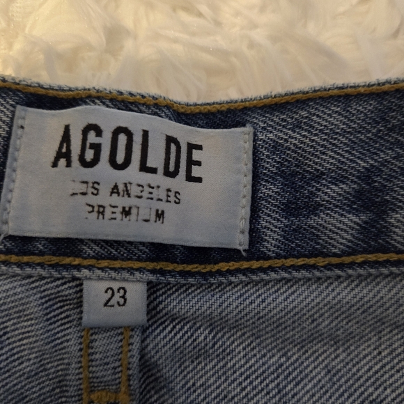 90s AGOLDE Mid Rise Loose Fit Ripped Wide Leg Cotton Jeans Size 23 - Picture 12 of 13